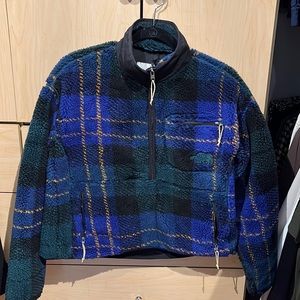 North Face, Plaid, Cropped, 1/4 Zip Jacket
